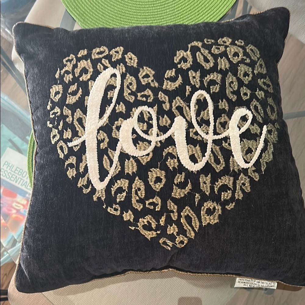 Black and Gold Love Pillow